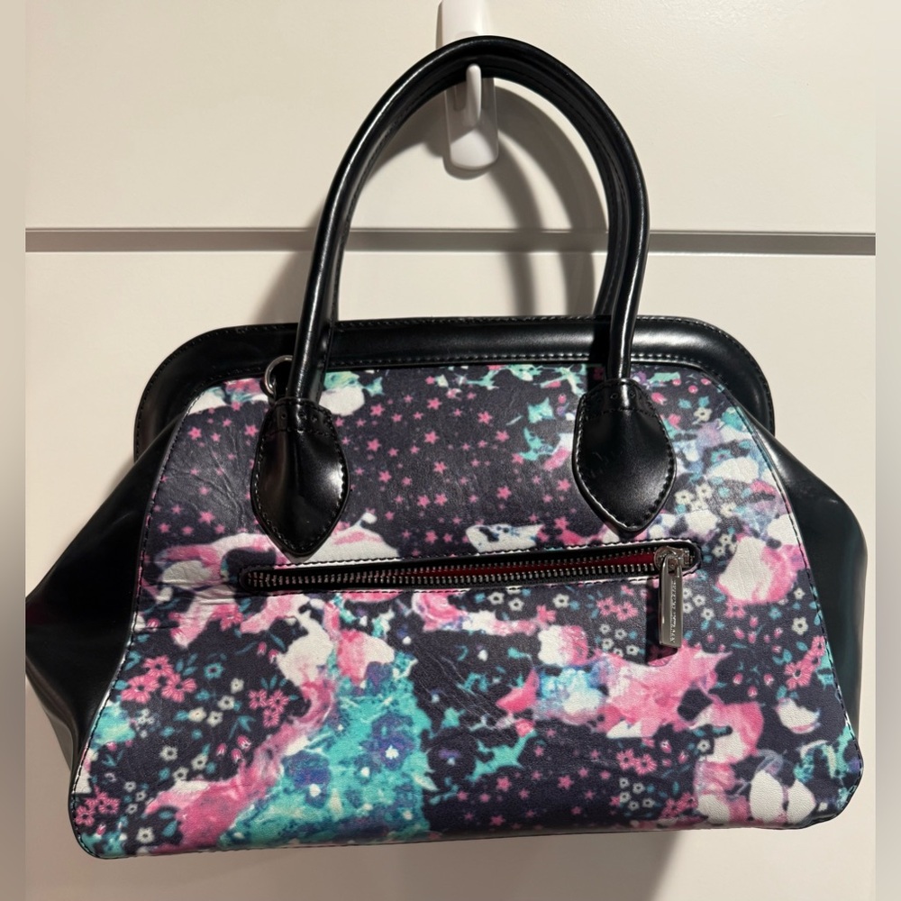 Vintage Charles Jourdan Floral Black‎ Handbag